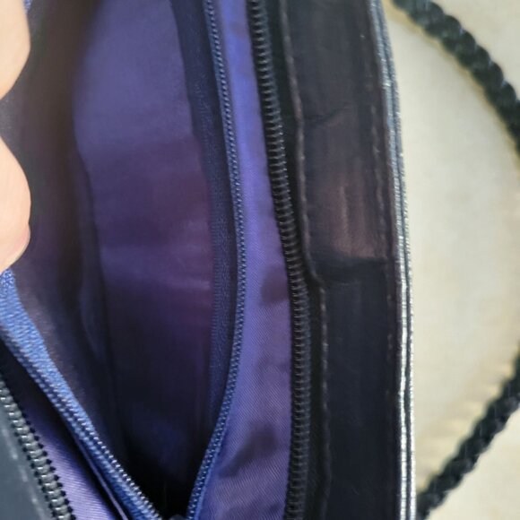 Metal Mesh Shoulder Bag Navy Blue Womens 12x9" Braided Strap Whimsy Coastal - Picture 4 of 16